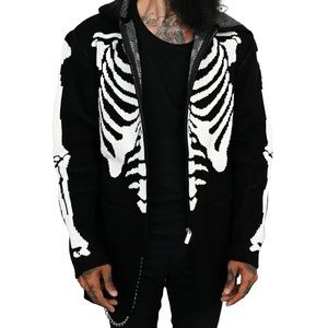 **SOLD** Foxblood Skeleton Zip Up Hoodie L/XL